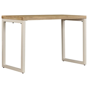 Tavolo da Pranzo 115x55x76 cm Legno Massello di Mango e Acciaio 247333