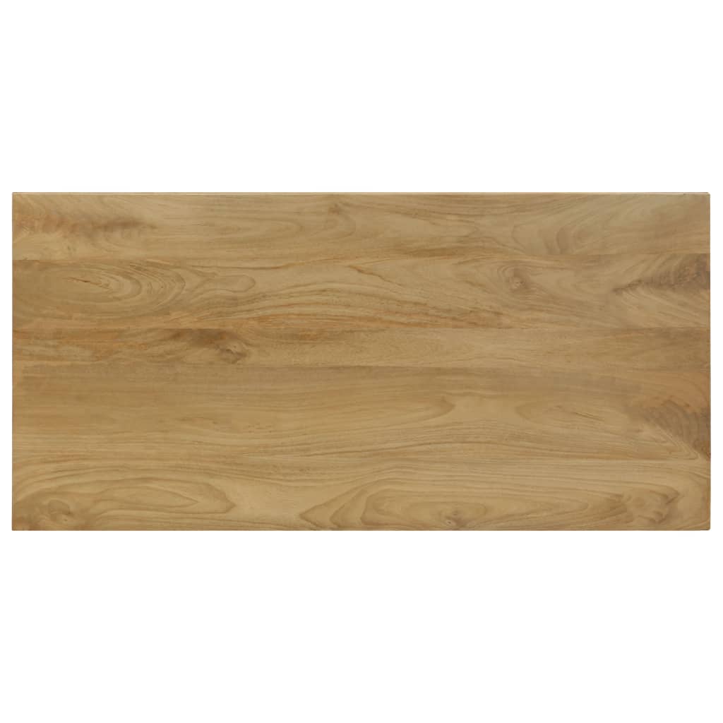 Tavolo da Pranzo 115x55x76 cm Legno Massello di Mango e Acciaio 247333