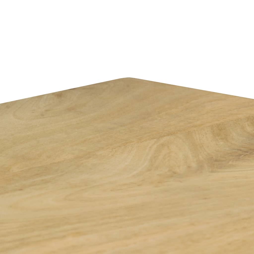 Tavolo da Pranzo 115x55x76 cm Legno Massello di Mango e Acciaio 247333