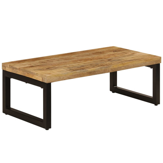 Tavolino da CaffÃ¨ 100x50x35cm Legno Massello di Mango e Acciaio cod mxl 59297