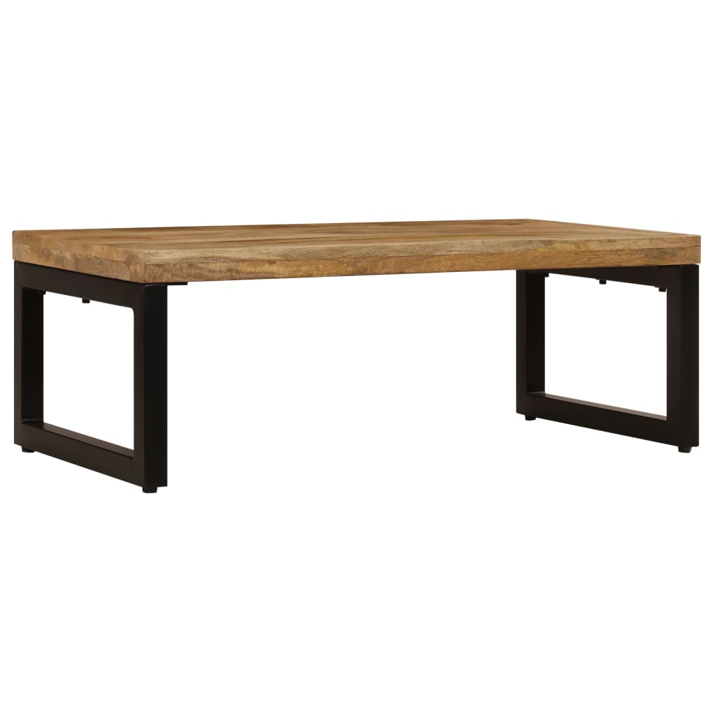 Tavolino da CaffÃ¨ 100x50x35cm Legno Massello di Mango e Acciaio cod mxl 59297