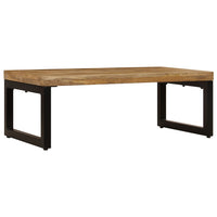 Tavolino da CaffÃ¨ 100x50x35cm Legno Massello di Mango e Acciaio cod mxl 59297
