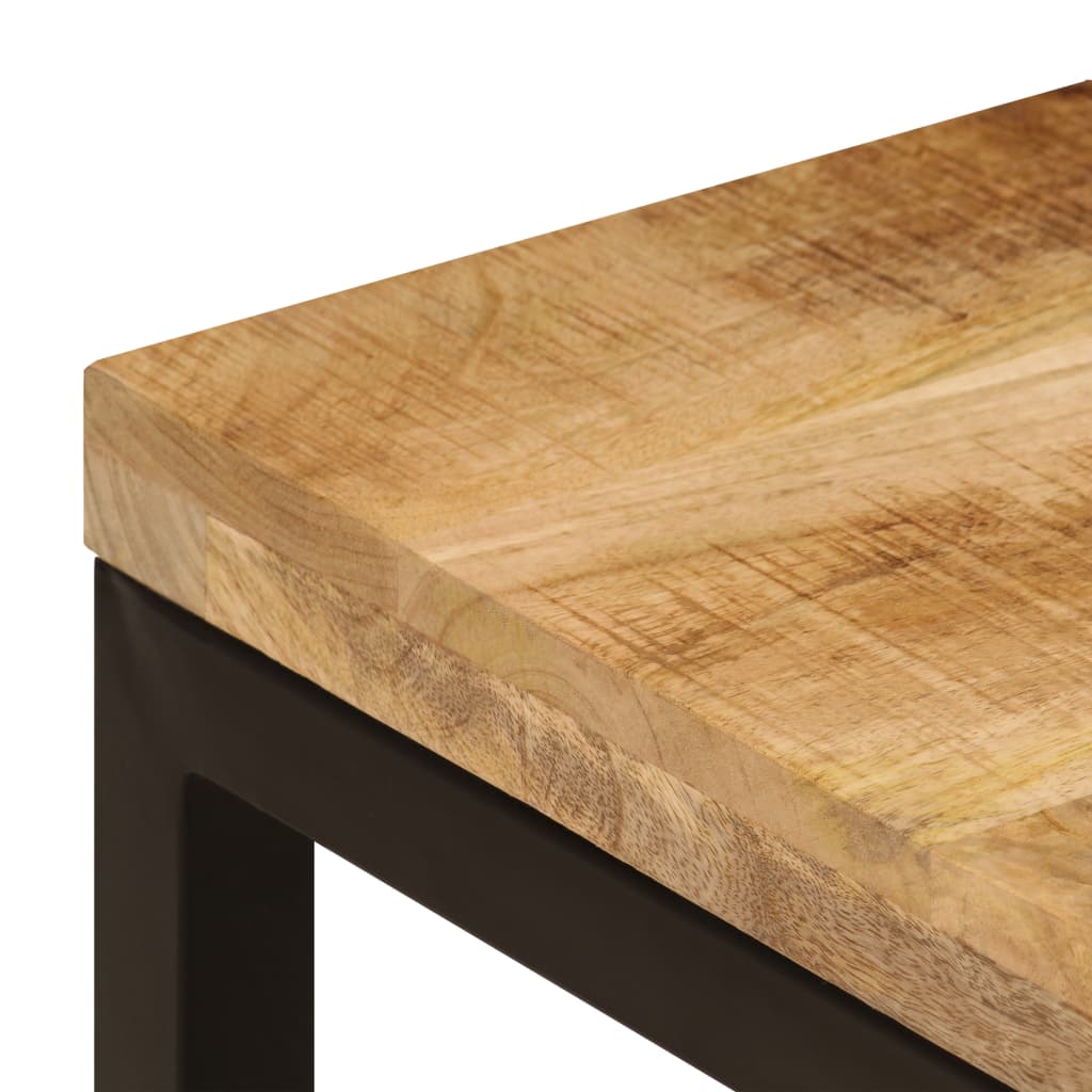 Tavolino da Salotto 100x50x35 cm Legno Massello Mango e Acciaio 247337