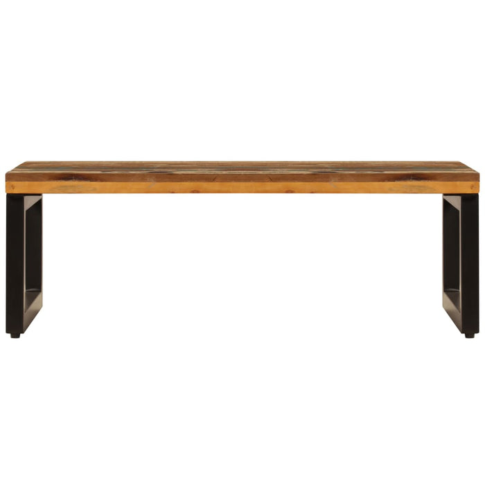 Tavolino da CaffÃ¨ 100x50x35cm in Massello di Recupero e Acciaio cod mxl 18847