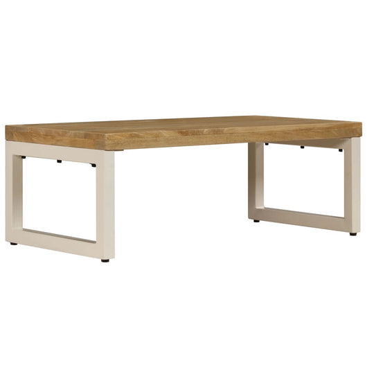 Tavolino da CaffÃ¨ 100x50x35cm Legno Massello di Mango e Acciaio cod mxl 64010