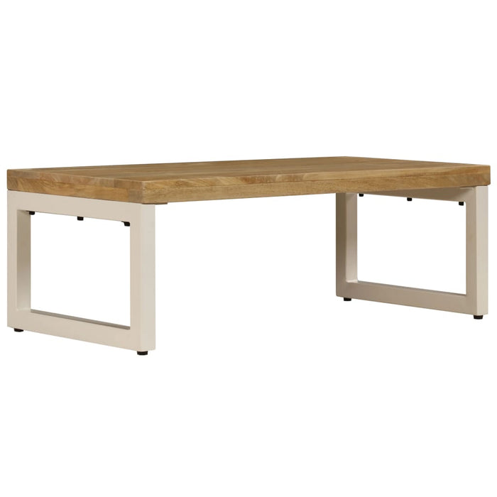 Tavolino da CaffÃ¨ 100x50x35cm Legno Massello di Mango e Acciaio cod mxl 64010