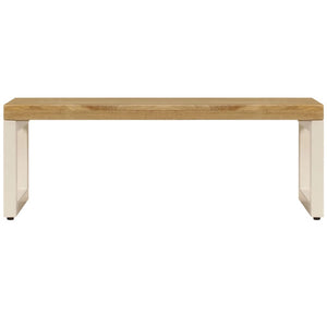 Tavolino da Salotto 100x50x35 cm Legno Massello Mango e Acciaio 247339