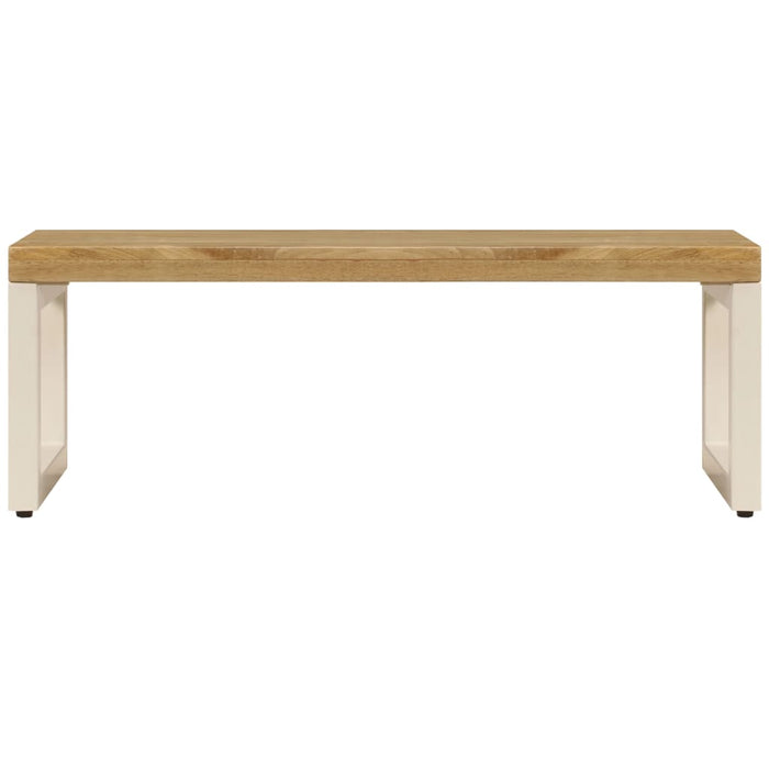 Tavolino da Salotto 100x50x35 cm Legno Massello Mango e Acciaio 247339