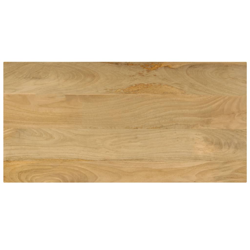 Tavolino da Salotto 100x50x35 cm Legno Massello Mango e Acciaio 247339