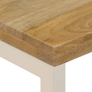 Tavolino da Salotto 100x50x35 cm Legno Massello Mango e Acciaio 247339