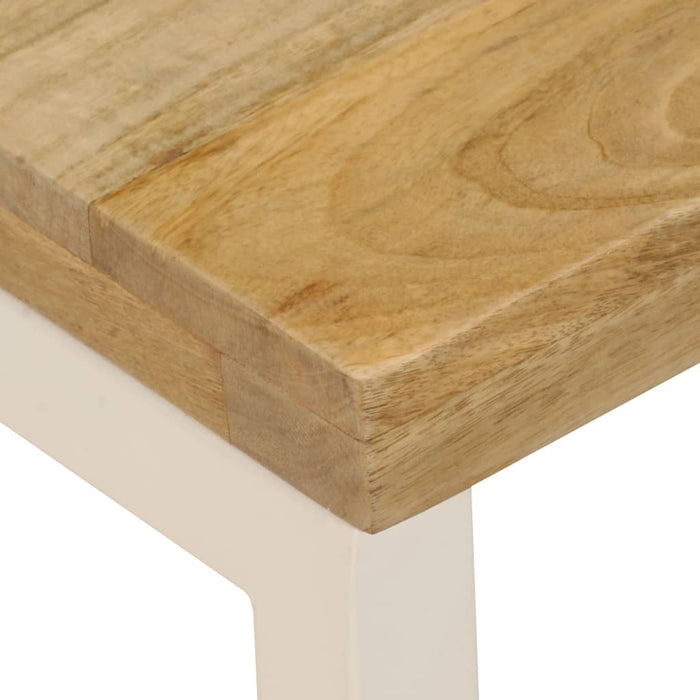 Tavolino da Salotto 100x50x35 cm Legno Massello Mango e Acciaio 247339