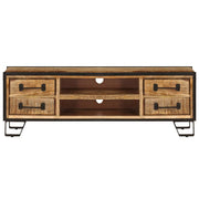 Mobile Porta TV con Cassetti-Mobile per TV-Credenza TV 120x30x40 cm Legno Massello Mango