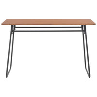 Tavolo Pranzo Marrone 120x60x73cm Compensato Massello e Acciaio 280083