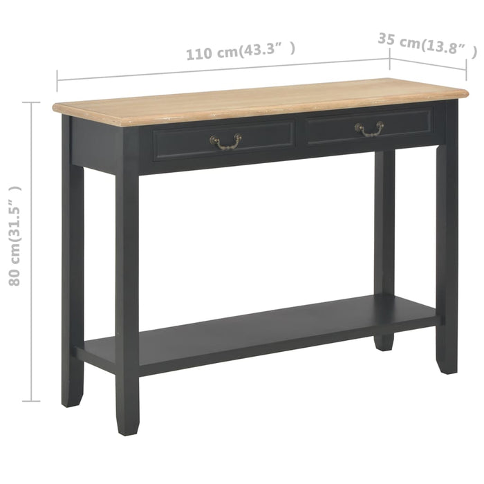 Tavolo Consolle Nero 110x35x80 cm in Legno cod mxl 16825