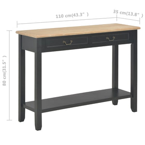 Tavolo Consolle Nero 110x35x80 cm in Legno 249903