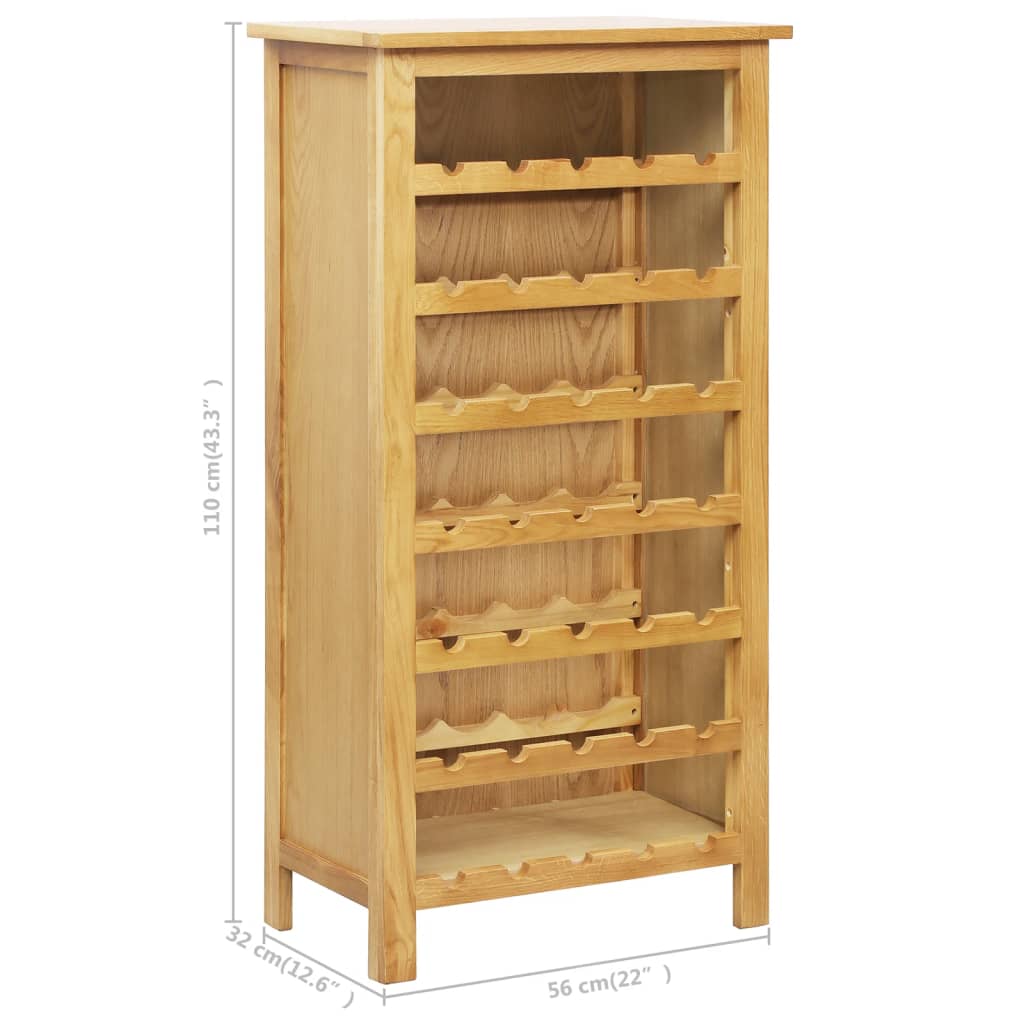 Cantinetta per Vini 56x32x110 cm Legno Massello di Rovere 247464