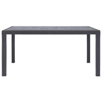 Tavolo da Giardino Marrone 150x90x72 cm Plastica Stile Rattan 45606