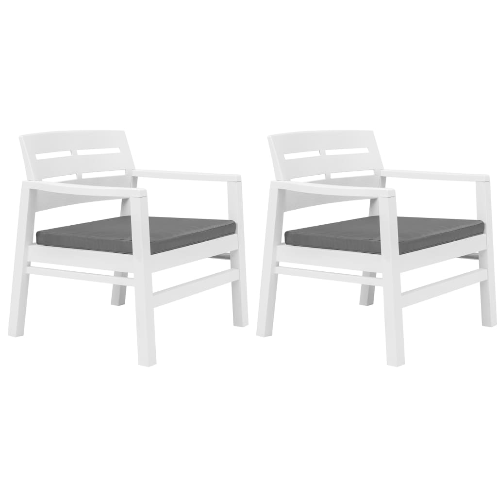Set Salotto da Giardino 3 pz in Plastica Bianco 45620