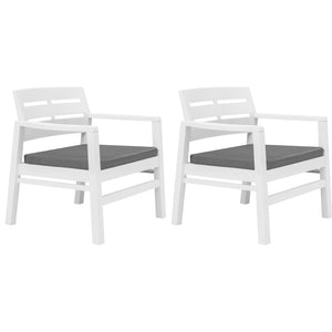 Set Salotto da Giardino 3 pz in Plastica Bianco 45620
