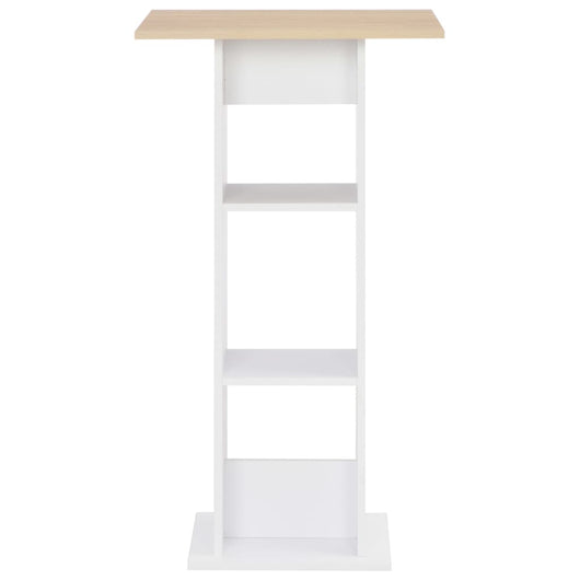 Tavolo da Bar Bianco e Rovere Sonoma 60x60x110 cm 280209