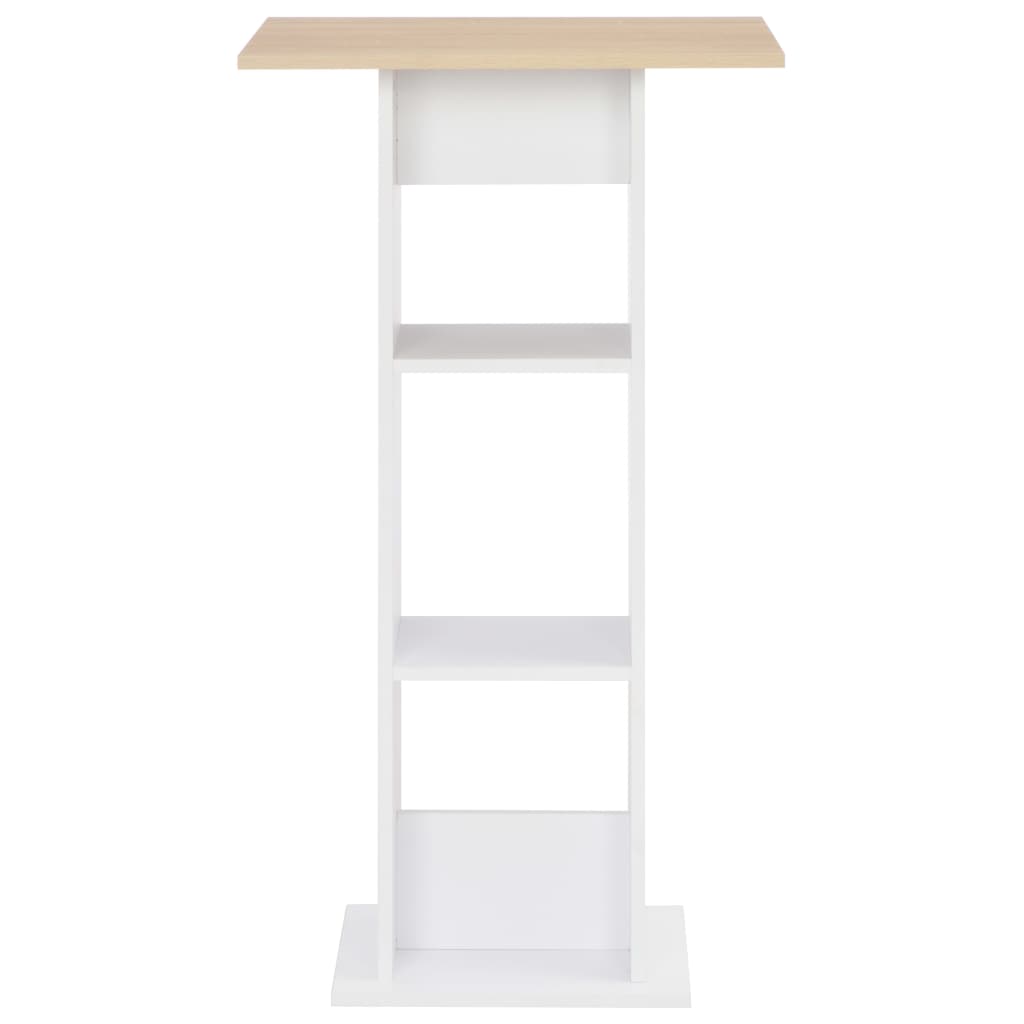 Tavolo da Bar Bianco e Rovere Sonoma 60x60x110 cmcod mxl 94710