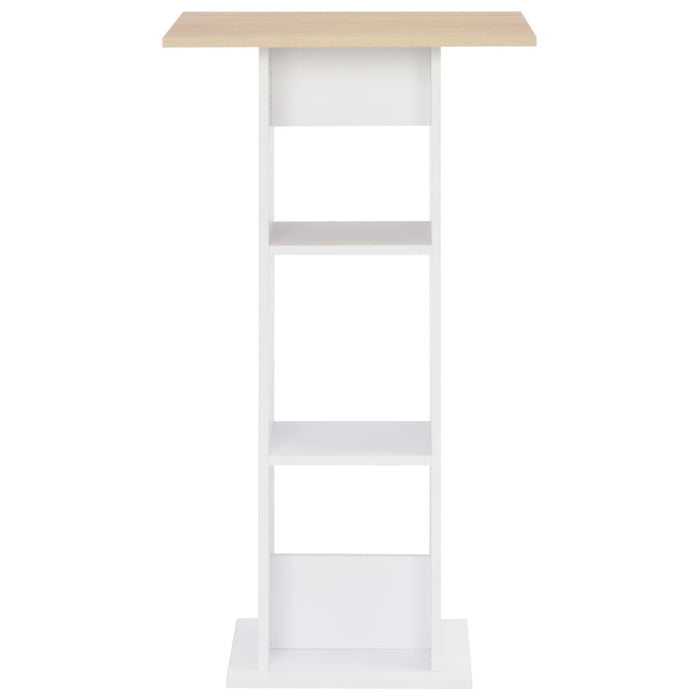 Tavolo da Bar Bianco e Rovere Sonoma 60x60x110 cmcod mxl 94710