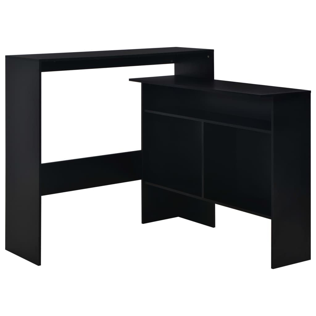 Tavolo da Bar a 2 Livelli Nero 130x40x120 cm  cod mxl 64907