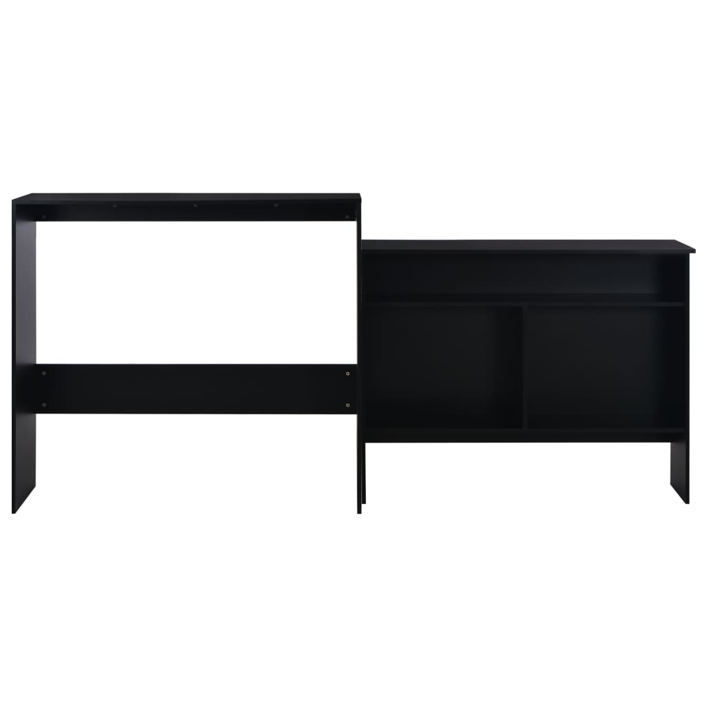 Tavolo da Bar a 2 Livelli Nero 130x40x120 cm  cod mxl 64907