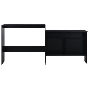 Tavolo da Bar a 2 Livelli Nero 130x40x120 cm  cod mxl 64907