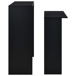 Tavolo da Bar con 2 Piani d'Appoggio Nero 130x40x120 cm 280218