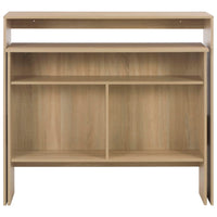 Tavolo da Bar con 2 Piani d'Appoggio Rovere 130x40x120 cm 280219