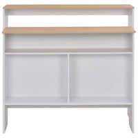 Tavolo da Bar a 2 Livelli Bianco e Rovere 130x40x120 cm cod mxl 77920