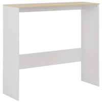 Tavolo da Bar a 2 Livelli Bianco e Rovere 130x40x120 cm cod mxl 77920