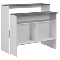 Tavolo da Bar a 2 Livelli Bianco e Grigio 130x40x120 cm cod mxl 62778