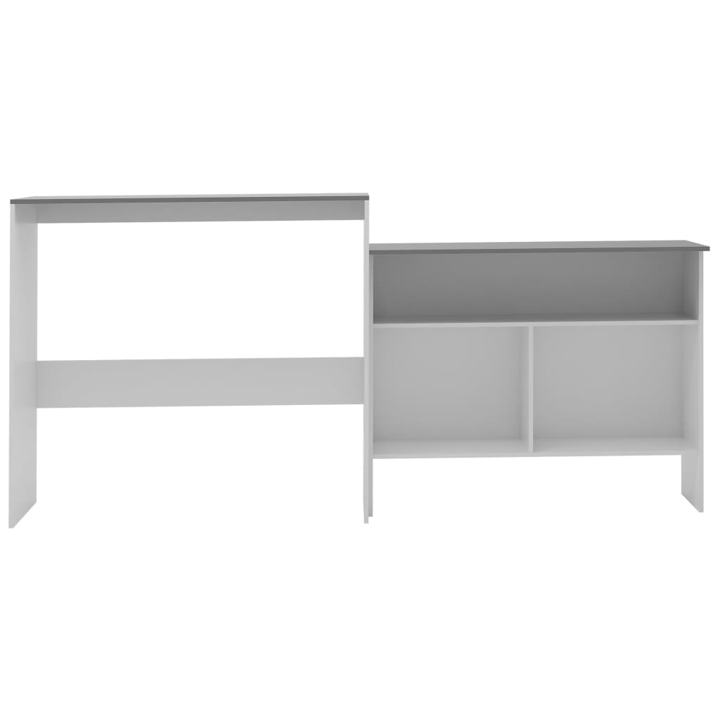 Tavolo da Bar a 2 Livelli Bianco e Grigio 130x40x120 cm cod mxl 62778
