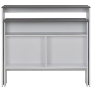Tavolo da Bar a 2 Livelli Bianco e Grigio 130x40x120 cm cod mxl 62778