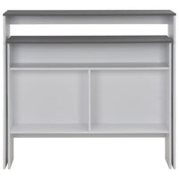 Tavolo Bar con 2 Piani d'Appoggio Bianco e Grigio 130x40x120cm 280221