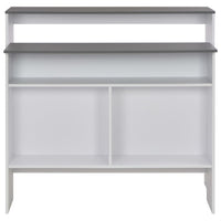 Tavolo da Bar a 2 Livelli Bianco e Grigio 130x40x120 cm cod mxl 62778