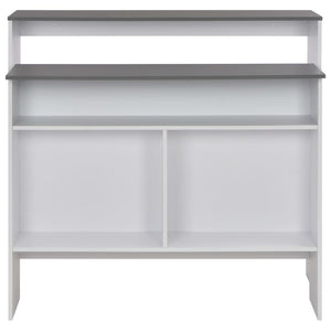 Tavolo da Bar a 2 Livelli Bianco e Grigio 130x40x120 cm cod mxl 62778