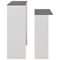 Tavolo Bar con 2 Piani d'Appoggio Bianco e Grigio 130x40x120cm 280221