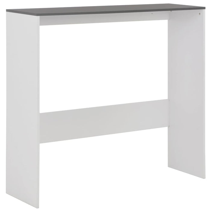 Tavolo Bar con 2 Piani d'Appoggio Bianco e Grigio 130x40x120cm 280221