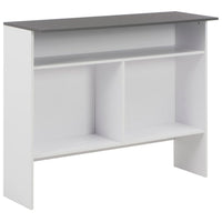 Tavolo da Bar a 2 Livelli Bianco e Grigio 130x40x120 cm cod mxl 62778