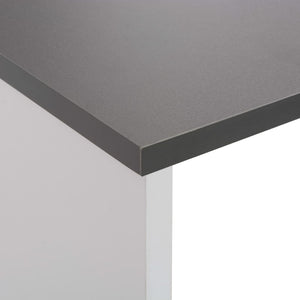 Tavolo da Bar a 2 Livelli Bianco e Grigio 130x40x120 cm cod mxl 62778