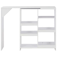 Tavolo da Bar con Scaffale Mobile Bianco 138x39x110 cm cod mxl 14715