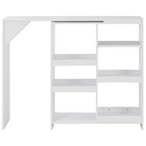 Tavolo da Bar con Scaffale Mobile Bianco 138x39x110 cm cod mxl 14715