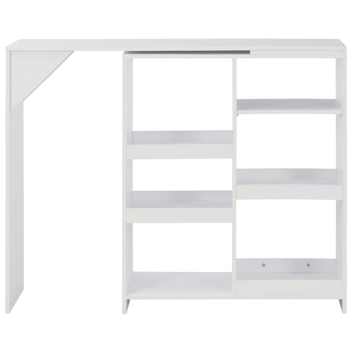 Tavolo da Bar con Scaffale Mobile Bianco 138x39x110 cm cod mxl 14715