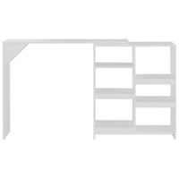 Tavolo da Bar con Scaffale Mobile Bianco 138x39x110 cm cod mxl 14715