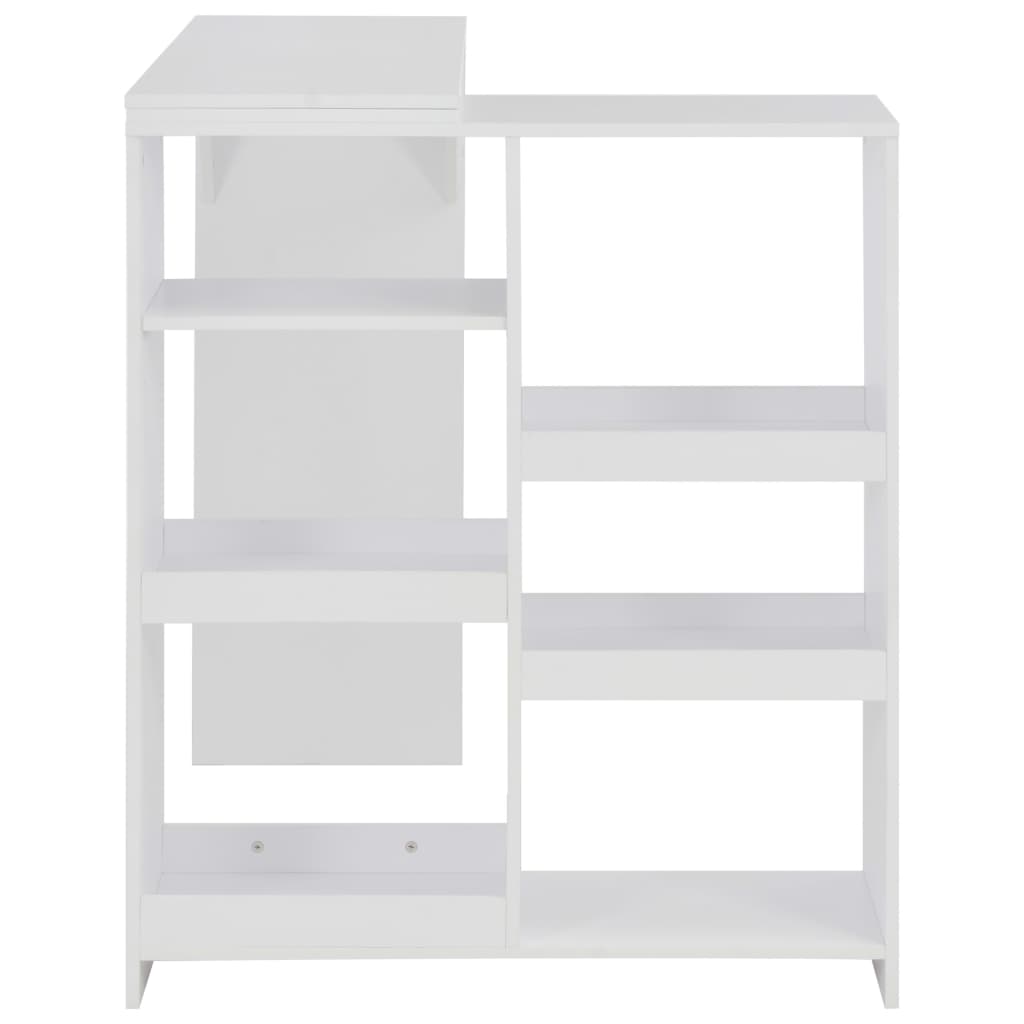 Tavolo da Bar con Scaffale Mobile Bianco 138x39x110 cm cod mxl 14715