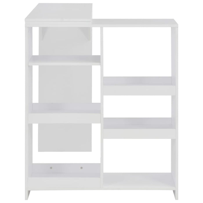Tavolo da Bar con Scaffale Mobile Bianco 138x39x110 cm cod mxl 14715