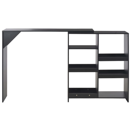 Tavolo da Bar con Scaffale Mobile Nero 138x39x110 cm 280223